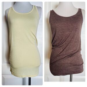 J.O & Co Set Lot of  2 Tank Top Sleeveless Shirt Casual Designer Rayon Stretch M